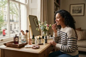 British beauty culture featuring modern UK skincare, makeup and beauty products
