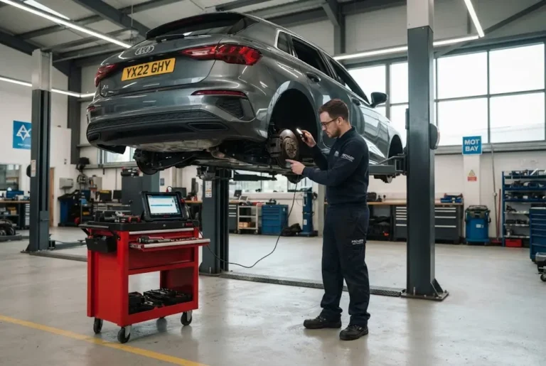 Auto inspection services during a professional vehicle inspection