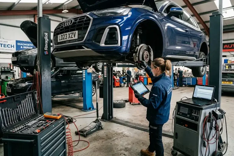 Auto repair services in a professional UK automotive workshop