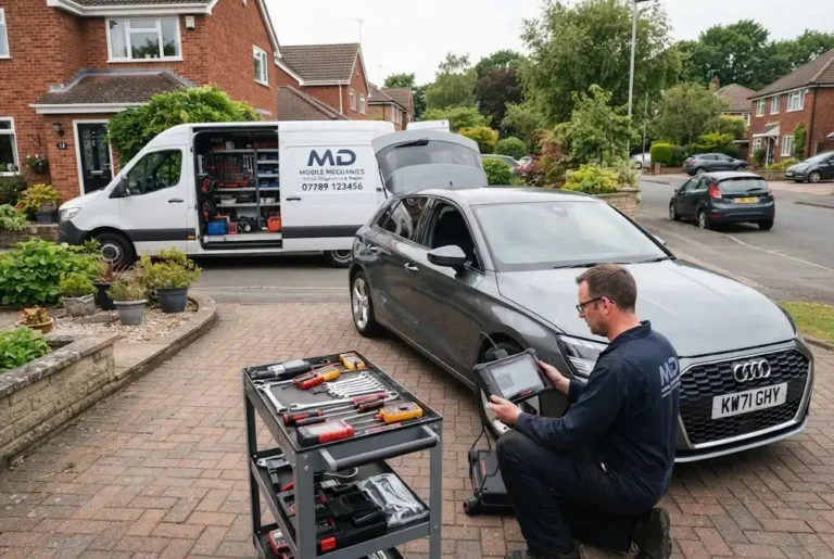 Mobile auto service performed by a professional mobile mechanic