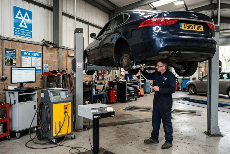 MOT and Service UK: Regulation, Safety & Compliance MOT and service inspection at a UK vehicle testing centre